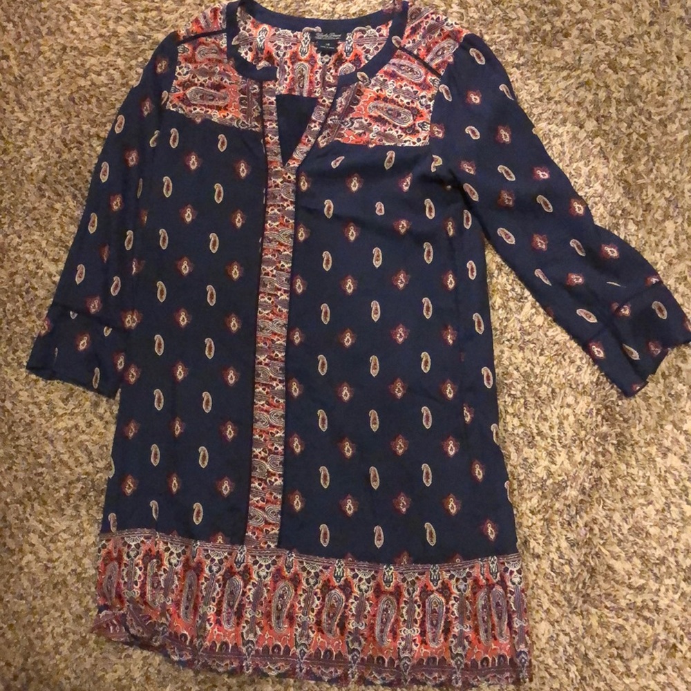 Navy and orange lucky dress